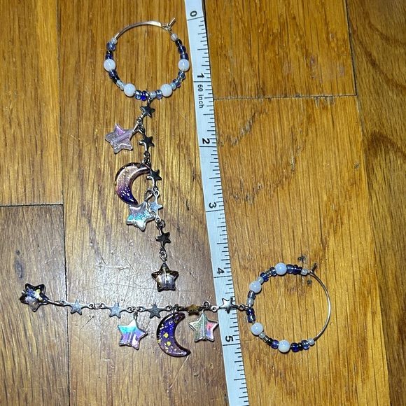 3/$25 Celestial Silver and Blue Dangle Earrings - Picture 3 of 3